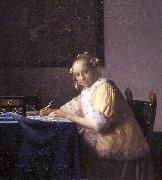 Johannes Vermeer A lady writing. oil painting reproduction